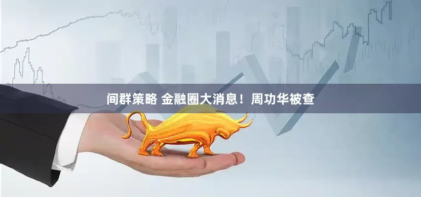 间群策略 金融圈大消息！周功华被查